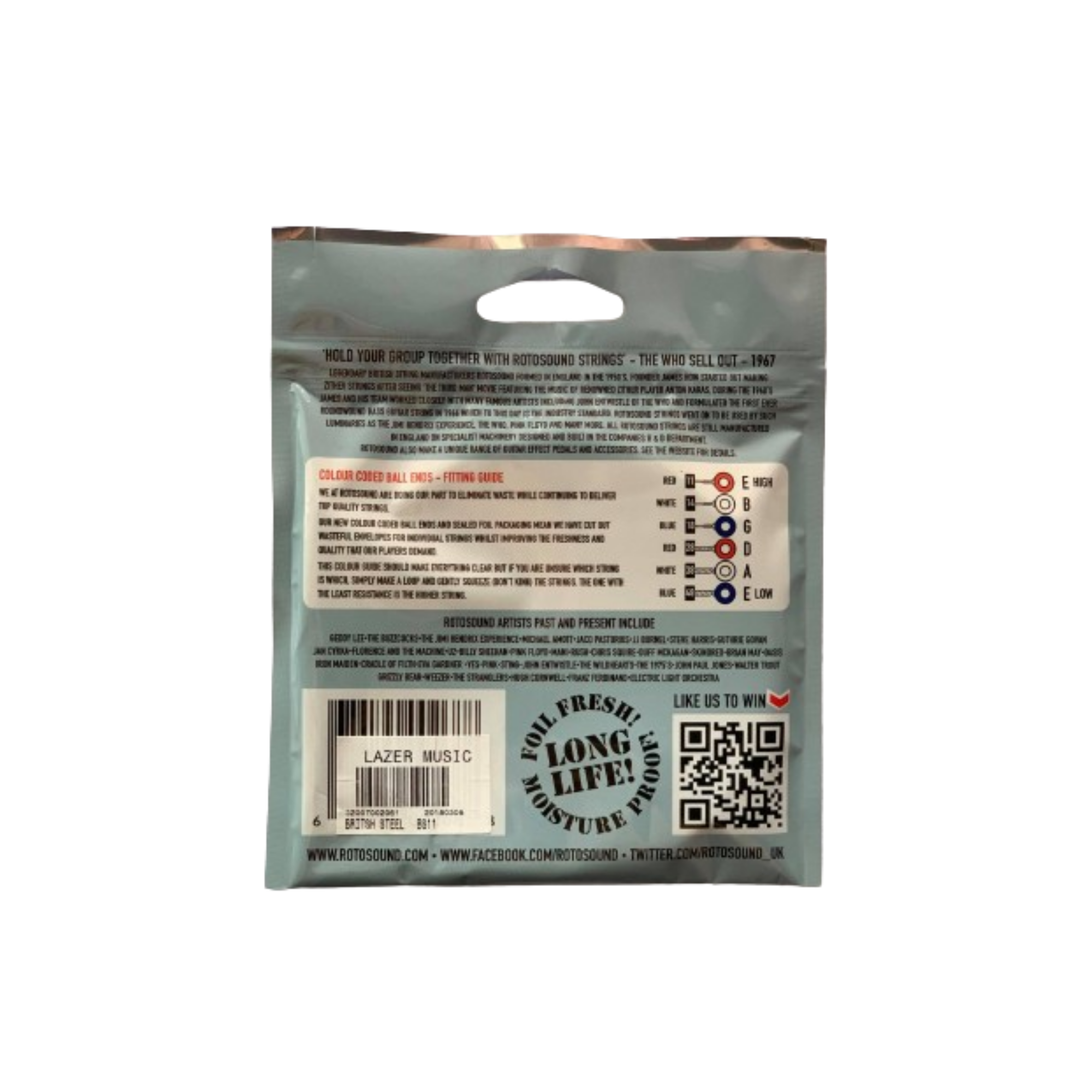 Rotosound British Steels Medium Electric Guitar Strings